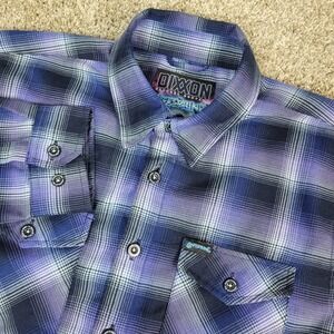 Dixxon Flannel Company The Offspring Mens Medium Navy Plaid Button Down LS